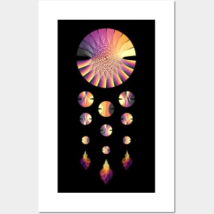 Dream Catcher | Volcano Graphs Black Red Yellow (Black) Posters and Art